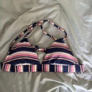 navy/pink striped bikini top!